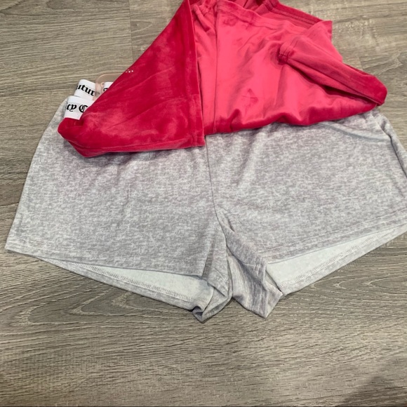 NEW Juicy Couture Bling Logo Soft Velour BOOTY Shorts 2pack rhinestone Hot Pink - Picture 3 of 8